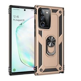 Gpack Samsung Galaxy Note 20 Ultra Tank Motta Standlı Yüzüklü Mıknatıslı Siyah Kılıf