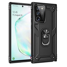 Gpack Samsung Galaxy Note 20 Vega Standlı Yüzüklü Mıknatıslı Full Ekran Siyah Kılıf