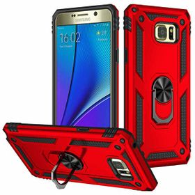 Gpack Samsung Galaxy Note 5 Vega Tank Standlı Yüzüklü Mıknatıslı Kırmızı Kılıf