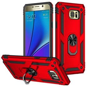 Gpack Samsung Galaxy Note 5 Vega Tank Standlı Yüzüklü Mıknatıslı Kırmızı Kılıf