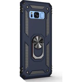 Gpack Samsung Galaxy Note 8 Çift Katmanlı Tank Yüzüklü Mıknatıslı Vega Kapak Lacivert Cep Telefonu Kılıf