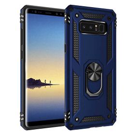 Gpack Samsung Galaxy Note 8 Çift Katmanlı Tank Yüzüklü Mıknatıslı Vega Kapak Lacivert Cep Telefonu Kılıf