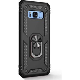 Gpack Samsung Galaxy Note 8 Çift Katmanlı Tank Yüzüklü Mıknatıslı Vega Kapak Siyah Cep Telefonu Kılıf