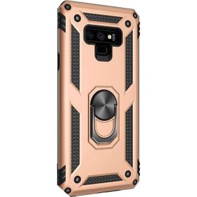 Gpack Samsung Galaxy Note 9 Çift Katmanlı Tank Yüzüklü Mıknatıslı Vega Kapak Gold Cep Telefonu Kılıf