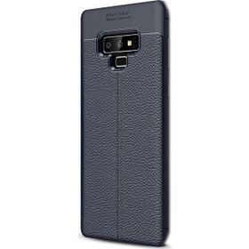 Gpack Samsung Galaxy Note 9 Niss Deri Görünüm Lacivert Silikon Kılıf