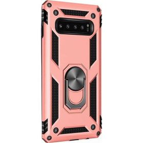 Gpack Samsung Galaxy S10 Çift Katmanlı Tank Yüzüklü Mıknatıslı Vega Kapak Bronz Cep Telefonu Kılıf