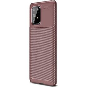 Gpack Samsung Galaxy S10 Lite Negro Karbon Dizayn Kahverengi Silikon Cep Telefonu Kılıf