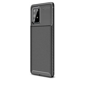 Gpack Samsung Galaxy S10 Lite Negro Karbon Dizayn Kahverengi Silikon Cep Telefonu Kılıf