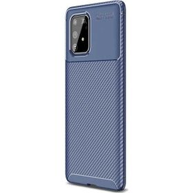 Gpack Samsung Galaxy S10 Lite Negro Karbon Dizayn Lacivert Silikon Cep Telefonu Kılıf