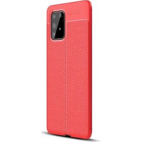 Gpack Samsung Galaxy S10 Lite Niss Deri Görünümlü Kırmızı Silikon Cep Telefonu Kılıf