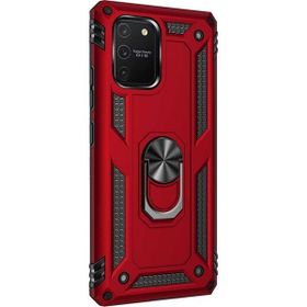 Gpack Samsung Galaxy S10 Lite Tank Koruma Vega Standlı Yüzüklü Mıknatıslı Kırmızı Kılıf