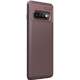 Gpack Samsung Galaxy S10 Negro Karbon Dizayn Kahverengi Silikon Kılıf