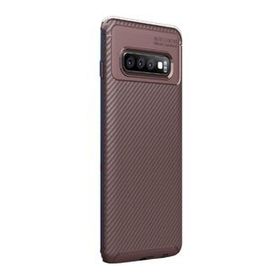 Gpack Samsung Galaxy S10 Negro Karbon Dizayn Kahverengi Silikon Kılıf