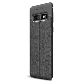 Gpack Samsung Galaxy S10 Niss Deri Görünümlü Siyah Silikon Kılıf