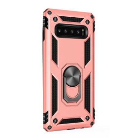 Gpack Samsung Galaxy S10 Vega Standlı Yüzüklü Mıknatıslı Kırmızı Kılıf