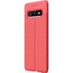 Gpack Samsung Galaxy S10E Niss Deri Görünümlü Kırmızı Silikon Kılıf