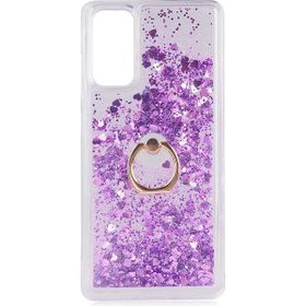 Gpack Samsung Galaxy S20 Fe Milce Sulu Yüzüklü Silikon Arka Kapak Mor Kılıf