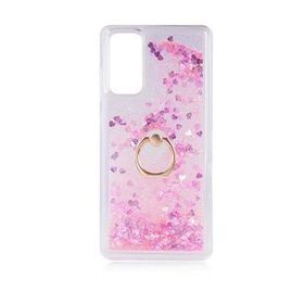 Gpack Samsung Galaxy S20 Fe Milce Sulu Yüzüklü Silikon Arka Kapak Mor Kılıf