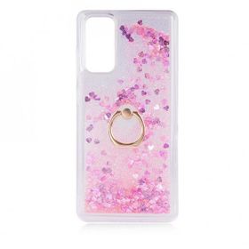 Gpack Samsung Galaxy S20 Fe Milce Sulu Yüzüklü Silikon Arka Kapak Mor Kılıf