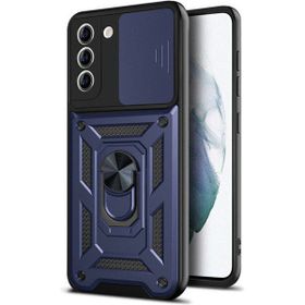 Gpack Samsung Galaxy S20 FE Tank Aramid Sürgülü Vega Yüzüklü Lacivert Kılıf