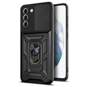 Gpack Samsung Galaxy S20 FE Tank Aramid Sürgülü Vega Yüzüklü Siyah Kılıf