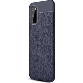 Gpack Samsung Galaxy S20 Niss Silikon Deri Görünümlü Lacivert Kılıf