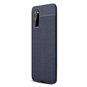 Gpack Samsung Galaxy S20 Niss Silikon Deri Görünümlü Lacivert Kılıf