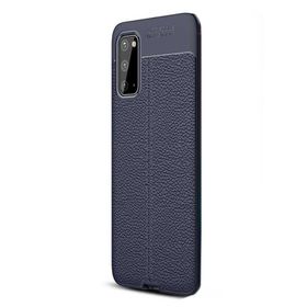 Gpack Samsung Galaxy S20 Niss Silikon Deri Görünümlü Lacivert Kılıf