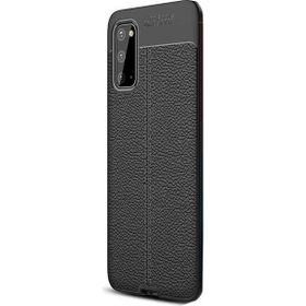 Gpack Samsung Galaxy S20 Niss Silikon Deri Görünümlü Siyah Kılıf