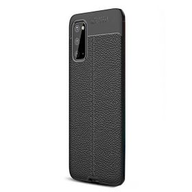 Gpack Samsung Galaxy S20 Niss Silikon Deri Görünümlü Siyah Kılıf