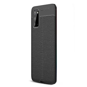 Gpack Samsung Galaxy S20 Niss Silikon Deri Görünümlü Siyah Kılıf