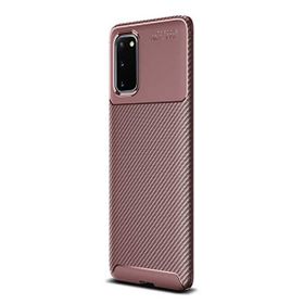 Gpack Samsung Galaxy S20+ Plus Negro Karbon Dizayn Silikon Kahverengi Kılıf