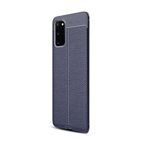 Gpack Samsung Galaxy S20+ Plus Niss Silikon Deri Görünümlü Lacivert Kılıf