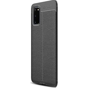 Gpack Samsung Galaxy S20+ Plus Niss Silikon Deri Görünümlü Siyah Kılıf