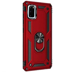 Gpack Samsung Galaxy S20 Tank Koruma Vega Standlı Yüzüklü Mıknatıslı Kırmızı Kılıf