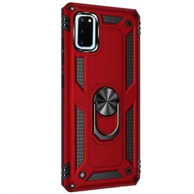 Gpack Samsung Galaxy S20 Tank Koruma Vega Standlı Yüzüklü Mıknatıslı Kırmızı Kılıf
