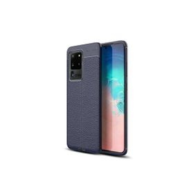 Gpack Samsung Galaxy S20 Ultra Niss Silikon Deri Görünümlü Kırmızı Kılıf
