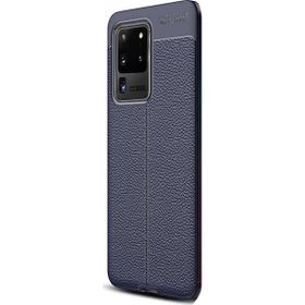 Gpack Samsung Galaxy S20 Ultra Niss Silikon Deri Görünümlü Lacivert Kılıf