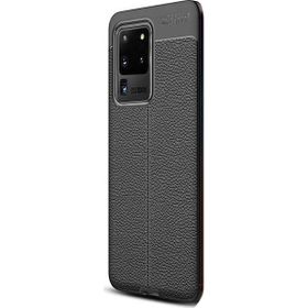 Gpack Samsung Galaxy S20 Ultra Niss Silikon Deri Görünümlü Siyah Kılıf