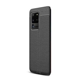 Gpack Samsung Galaxy S20 Ultra Niss Silikon Deri Görünümlü Siyah Kılıf