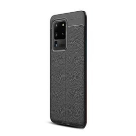 Gpack Samsung Galaxy S20 Ultra Niss Silikon Deri Görünümlü Siyah Kılıf