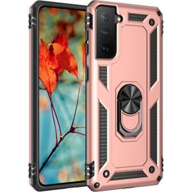 Gpack Samsung Galaxy S21 5G Vega Standlı Yüzüklü Mıknatıslı+Full Ekran Bronz Kılıf