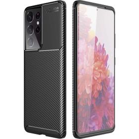 Gpack Samsung Galaxy S21 Ultra 5G Negro Karbon Dizayn Silikon Siyah Kılıf
