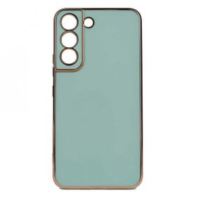 Gpack Samsung Galaxy S22 Bark Parlak Silikon Renkli Kenarları Rose Siyah Cep Telefonu Kılıfı