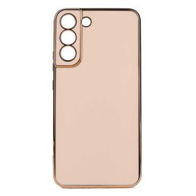Gpack Samsung Galaxy S22 Plus Bark Parlak Silikon Renkli Kenarları Rose Bronz Kılıf