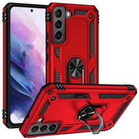 Gpack Samsung Galaxy S22 Plus Vega Sert Silikon Tank Standlı Yüzüklü Mıknatıslı Kırmızı Kılıf