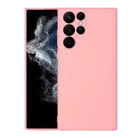 Gpack Samsung Galaxy S22 Ultra Mara Lansman Silikon Mat Soft Korumalı Pembe Kılıf