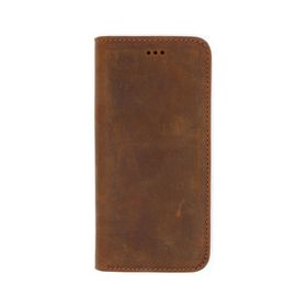 Gpack Samsung Galaxy S8 Hakiki Deri Cüzdan Gizli Mıktanıslı Kahverengi Kılıf