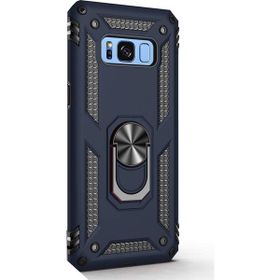 Gpack Samsung Galaxy S8 Plus Çift Katmanlı Tank Yüzüklü Mıknatıslı Vega Kapak Lacivert Cep Telefonu Kılıf