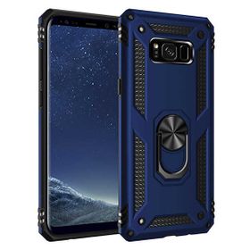 Gpack Samsung Galaxy S8 Plus Çift Katmanlı Tank Yüzüklü Mıknatıslı Vega Kapak Lacivert Cep Telefonu Kılıf